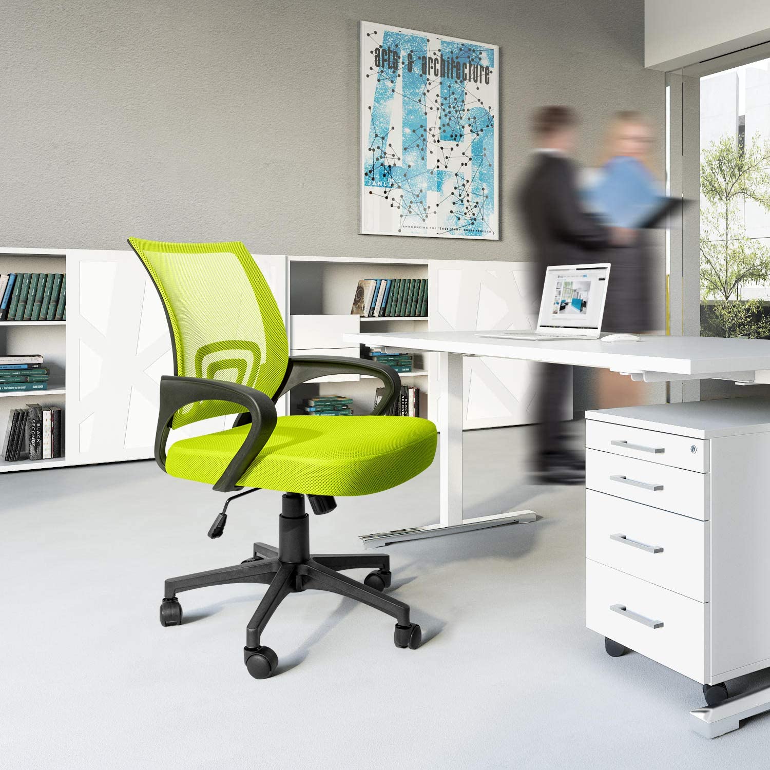 Global Leather Task Chair, Black (8993BK450/550) 