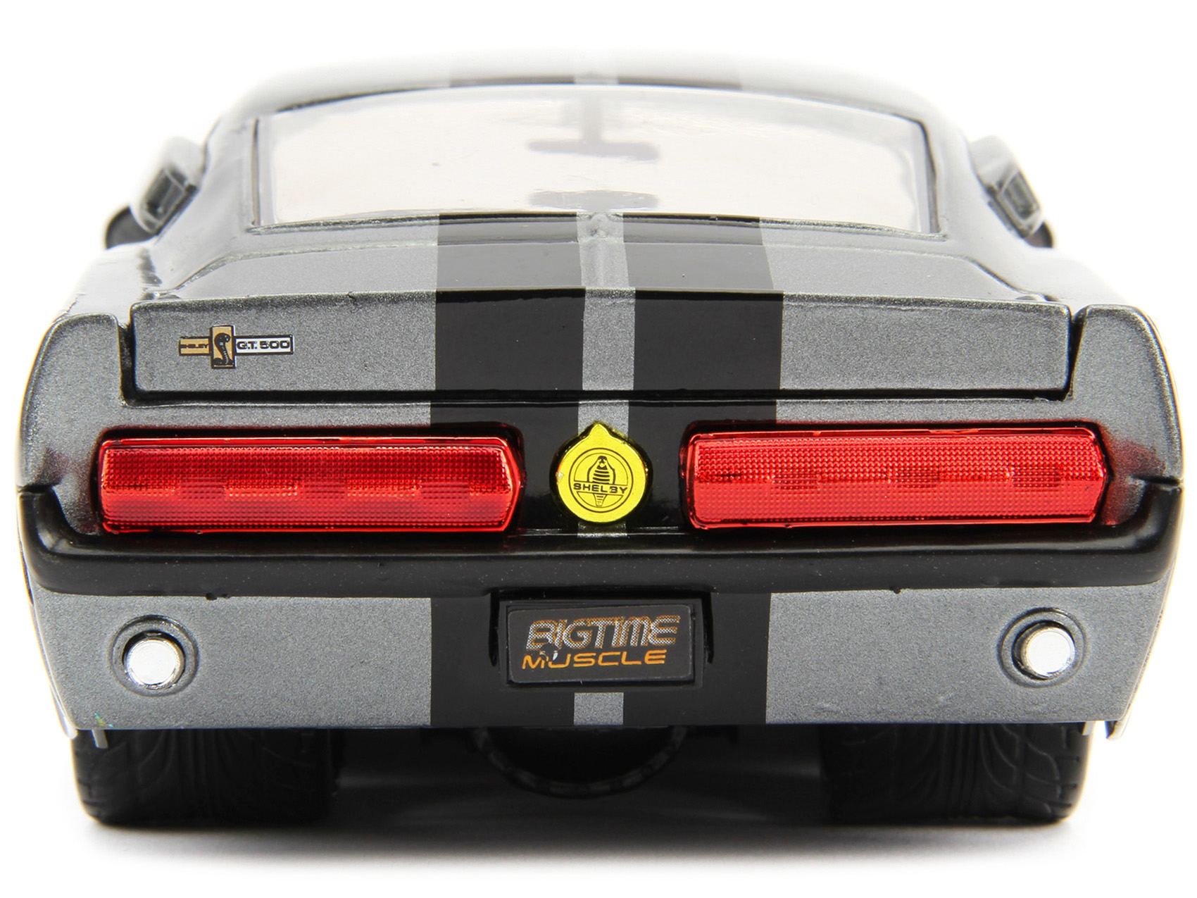 1967 Ford Mustang Shelby GT500 Gray Metallic with Black Stripes "Bigtime Muscle" Series 1/24 Diecast Model Car by Jada