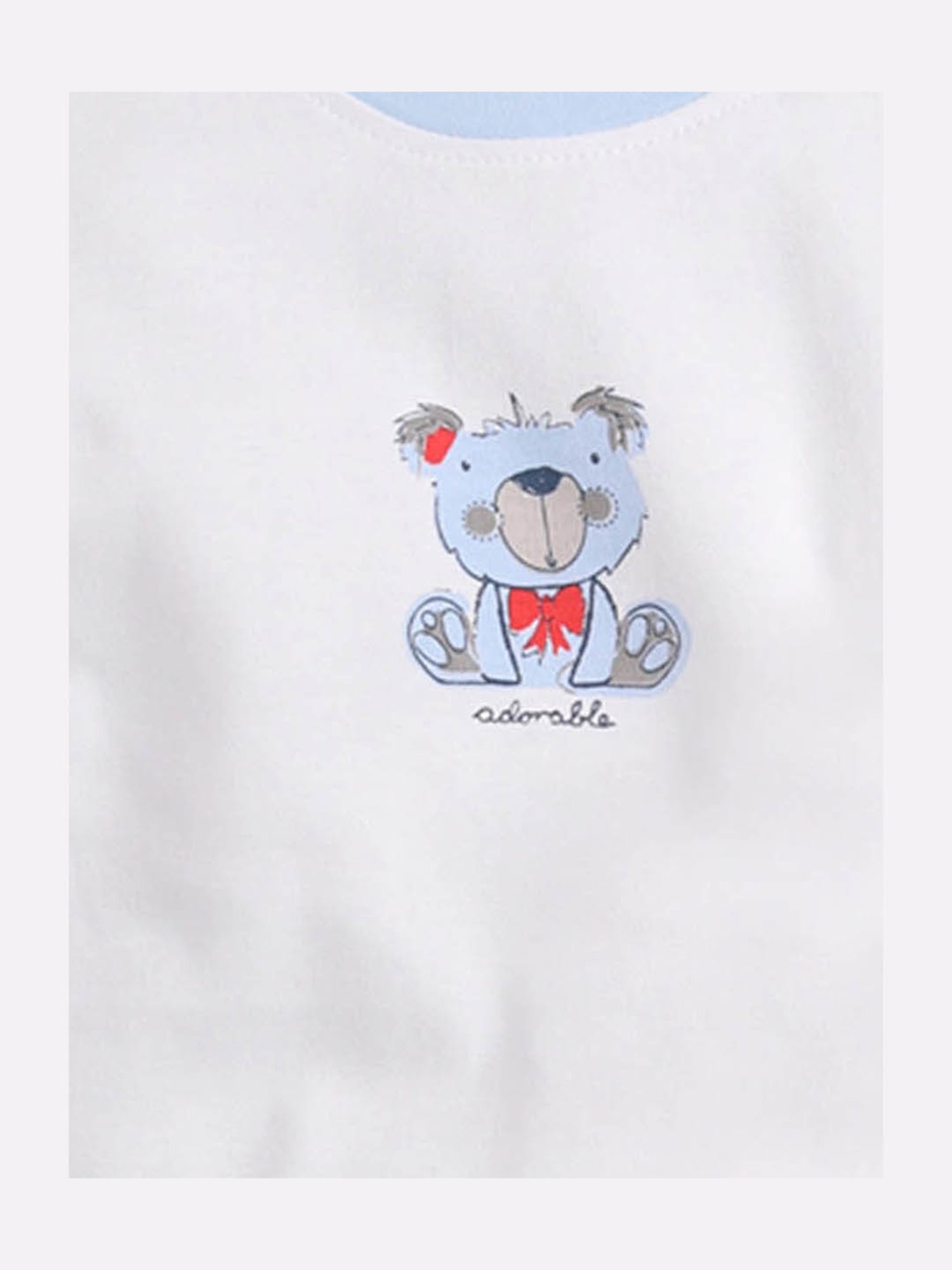 Baby Go Girls White & Blue Printed Top with Pyjamas