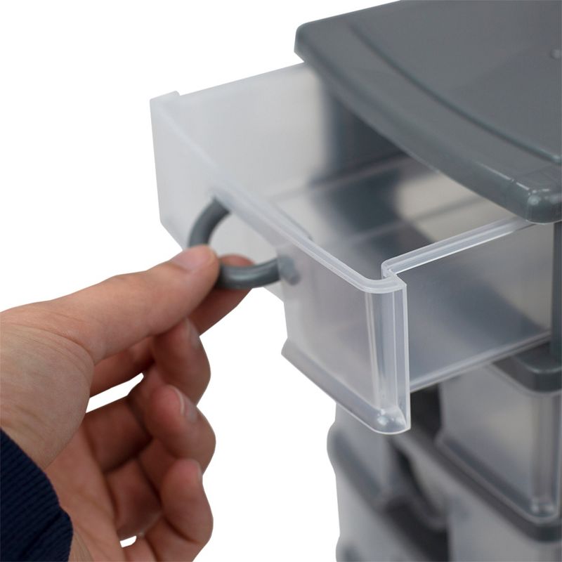 Home Basics 5 tier Plastic Drawer Organizer, Grey