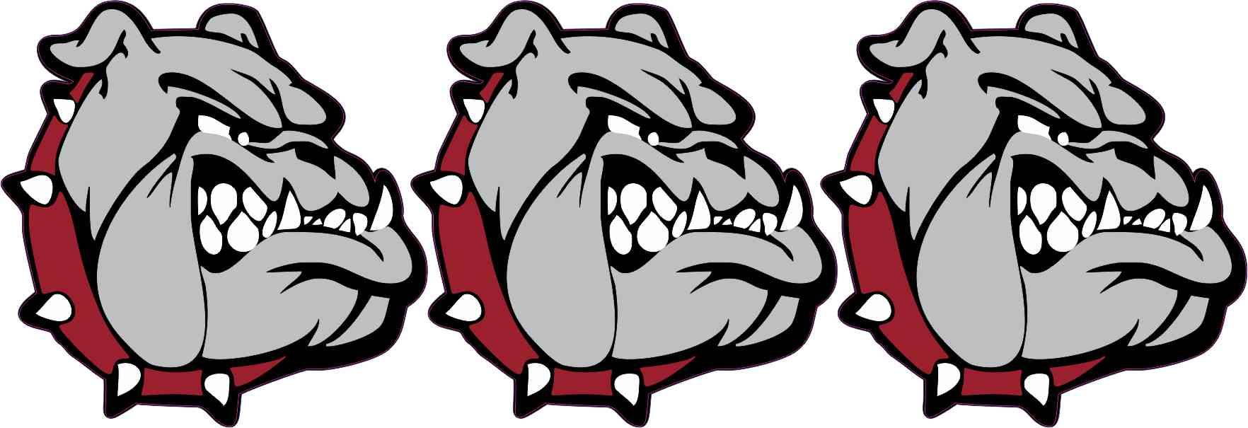 StickerTalk Right-Facing Maroon Bulldog Mascot Vinyl Stickers, 2 inches by 2 inches
