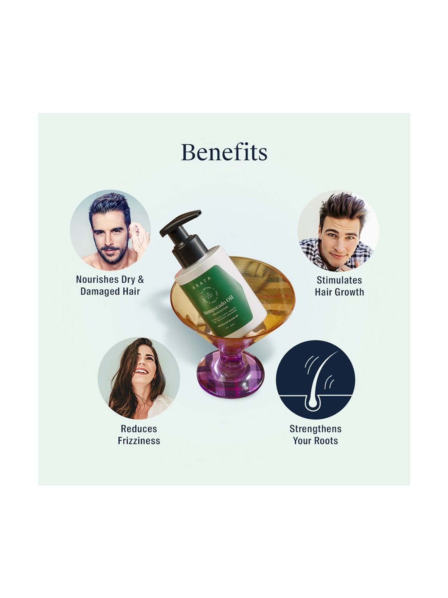 Arata Natural Nourishing Hempocado Hair Oil - 100 ml