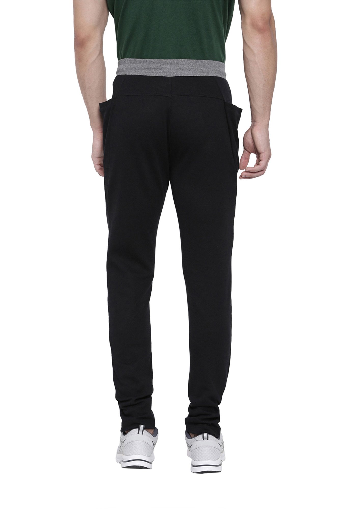 Proline Black Mid Rise Cotton Track Pants