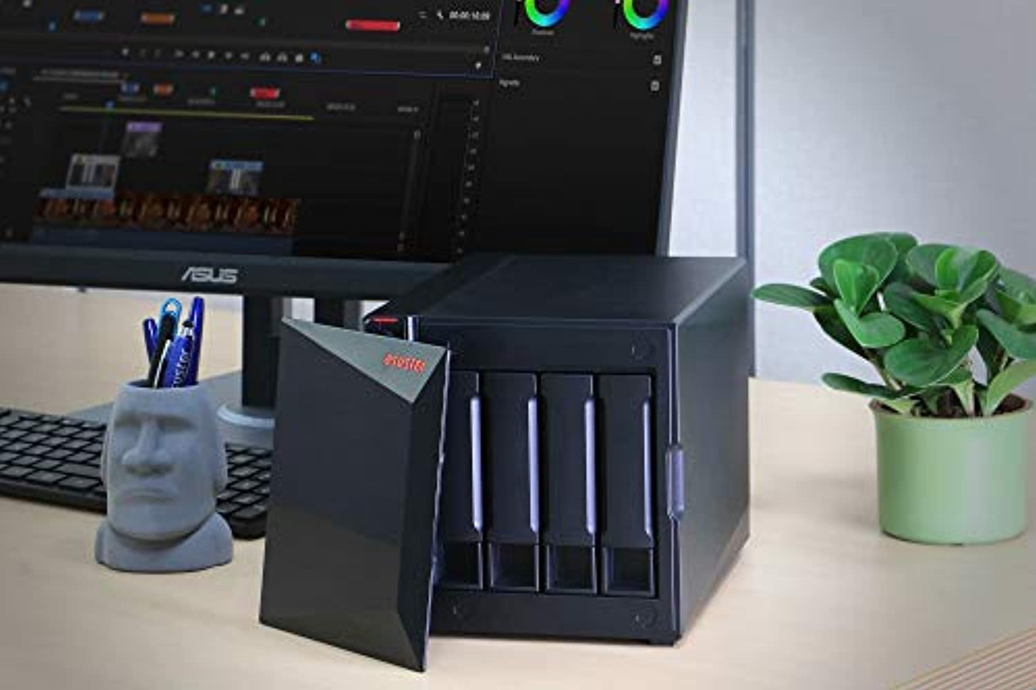 Asustor AS5304T - 4 Bay NAS, 1.5GHz Quad-Core, 2 2.5GbE Port, 4GB RAM DDR4, Gaming Network Attached Storage, Personal Private Cloud (Diskless) (AS5304T)