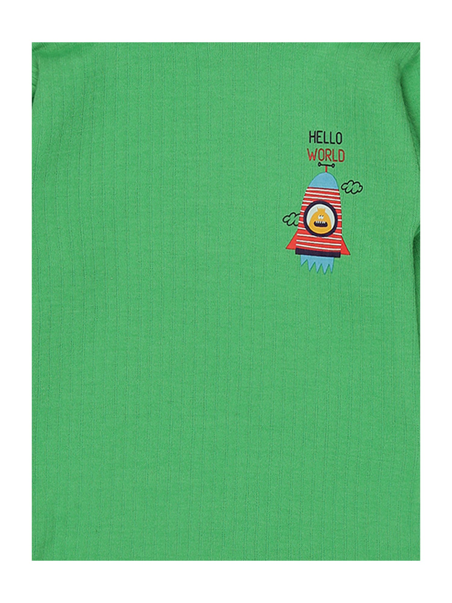 Bodycare Kids Green Solid Full Sleeves T-Shirt with Pants