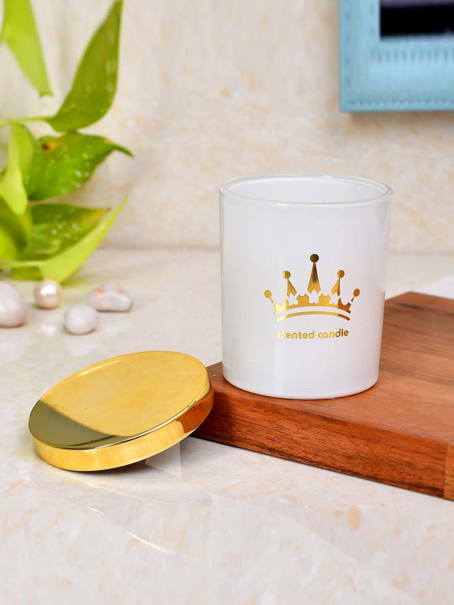 Lidded Glass Jar Crackling Wooden Wick Teak and Moss Candle - Nature's Wick