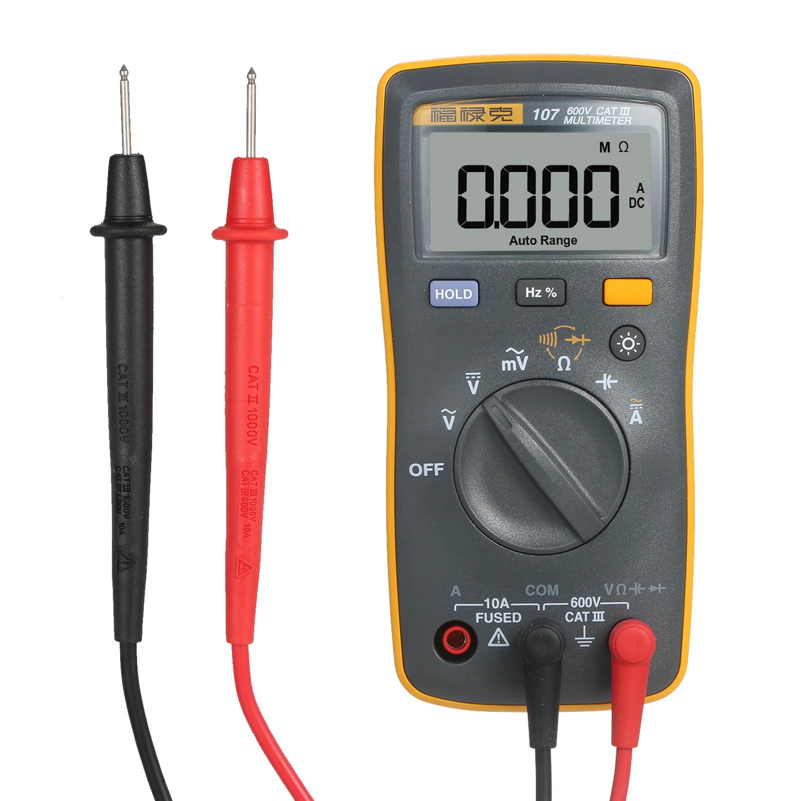 FLUKE 6000 Counts Mini Palm-sized Multimeter Digital Multimeter Handheld Voltmeter Portable Ammeter Voltage Meter Universal Meter Measuring AC/DC Voltage AC/DC Current Resistance Capacitance