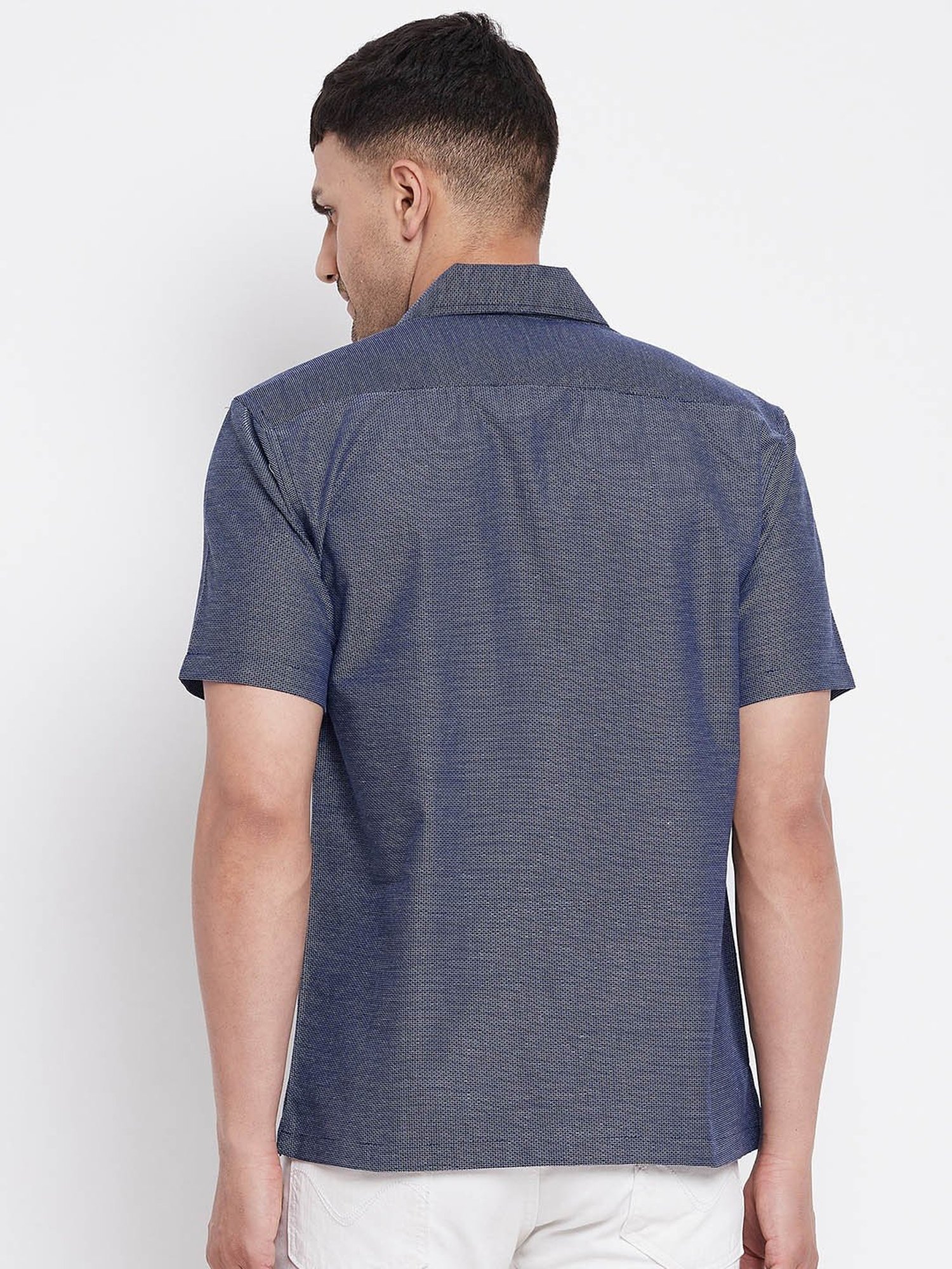 Even Blue Regular Fit Printed Shirt