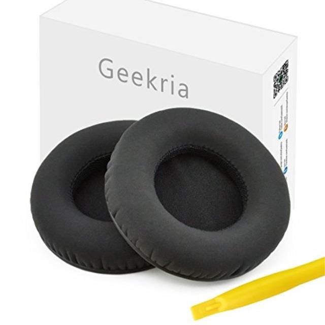 Geekria Comfort Velour Replacement Ear Pads for Sennheiser Urbanite XL Over-Ear Headphones Earpads, Headset Ear Cushion Repair Parts (Black)