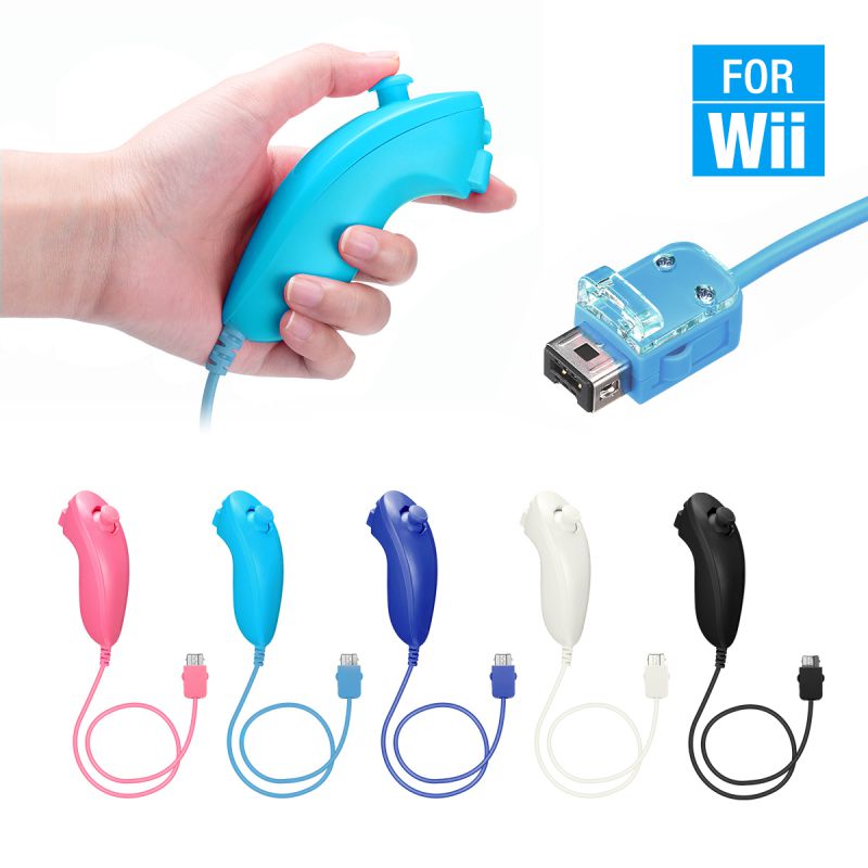 FirstPower Wii Nunchuck Controller,Nunchuck Joystick Gamepad Controller for Wii/Wii U Console (White)