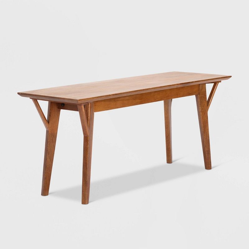 Stratford Mid-Century Entryway Bench Walnut Brown - Finch