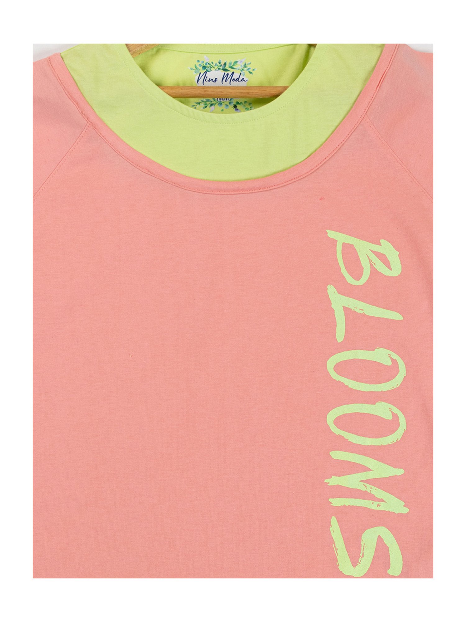 NINS MODA Kids Peach Printed Top