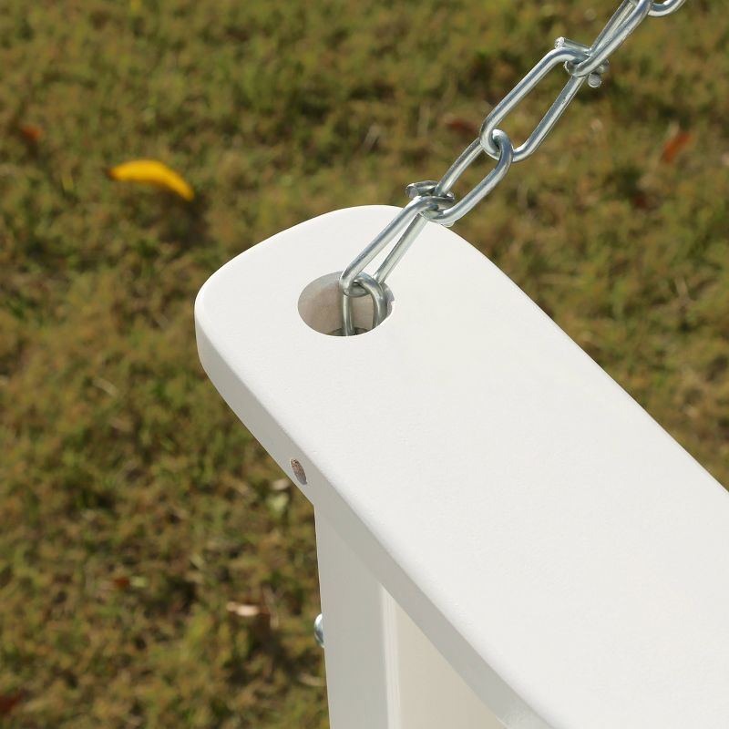 2 Person Outdoor Patio Wooden Porch Swing - White - Veikous