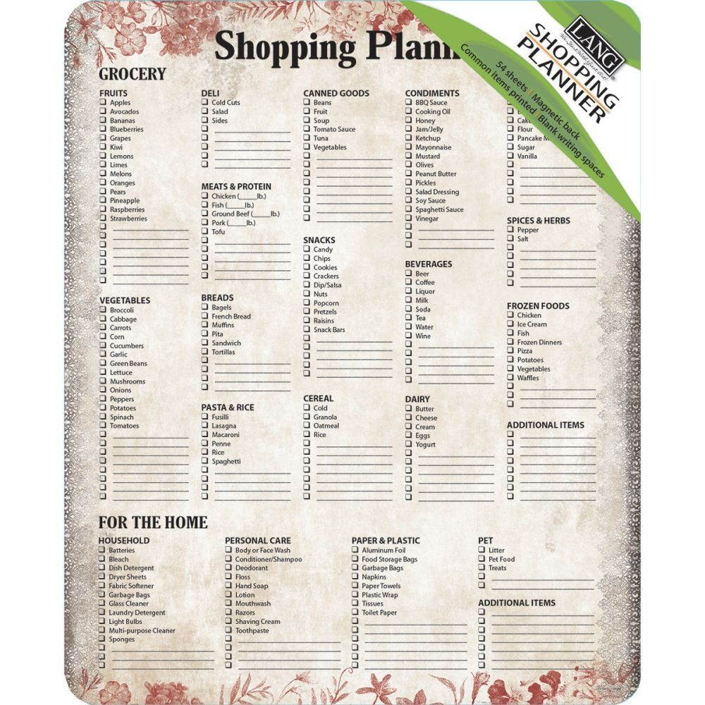 Lang Companies,  Cardinal Rooster Shopping List by Susan Winget