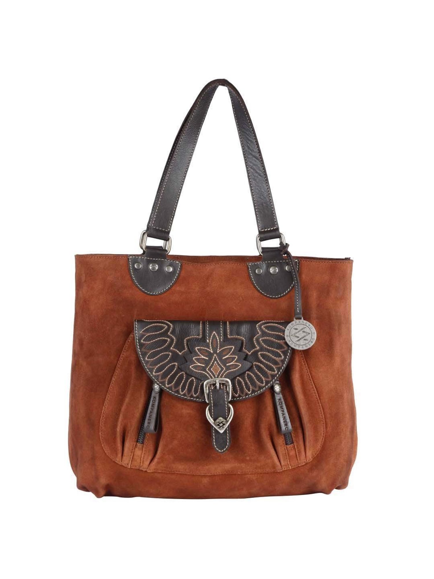 KOMPANERO Tan Textured Medium Shoulder Bag