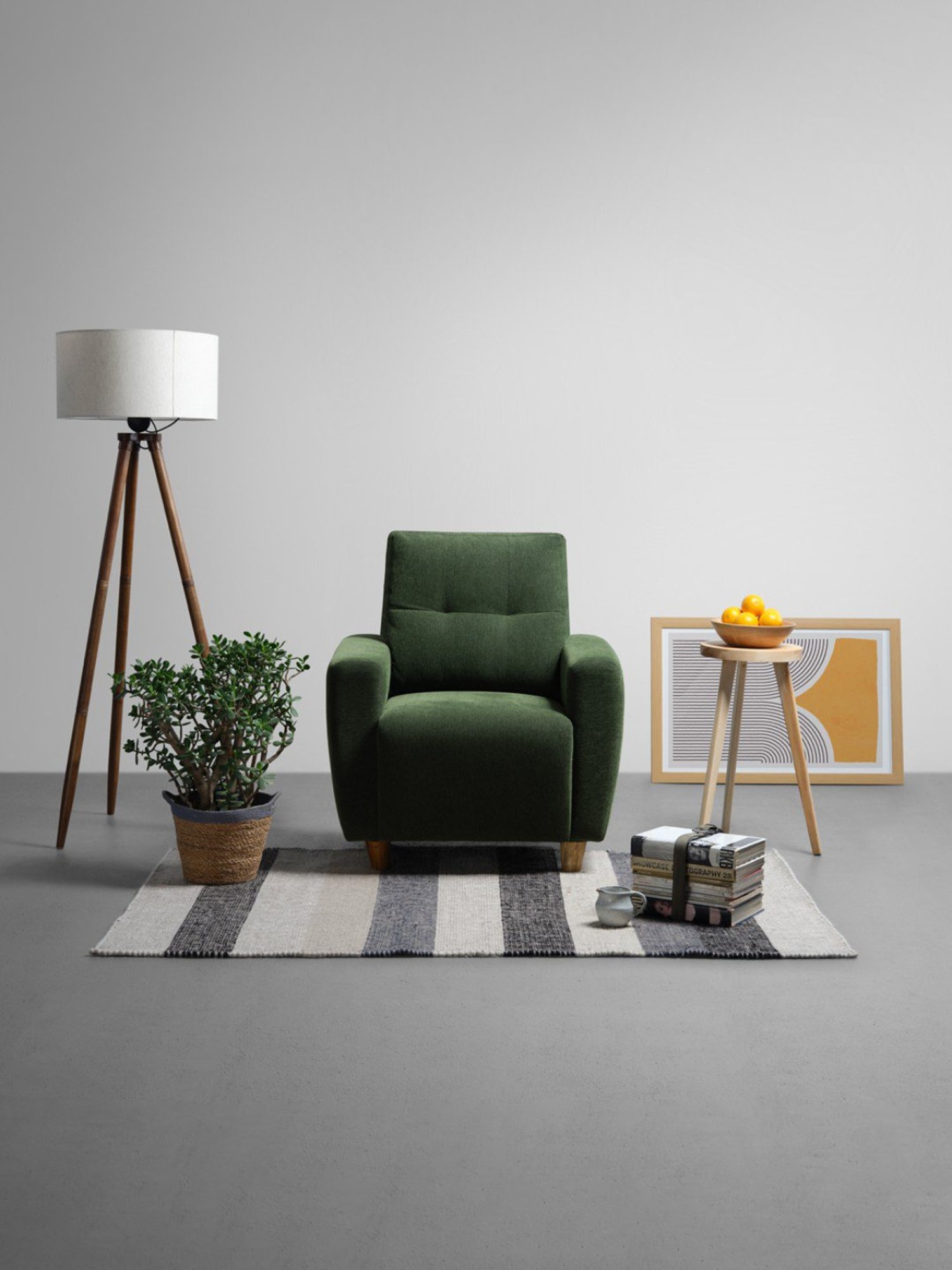 Sleepyhead Yolo Avocado Green Fabric 1 Seater Sofa