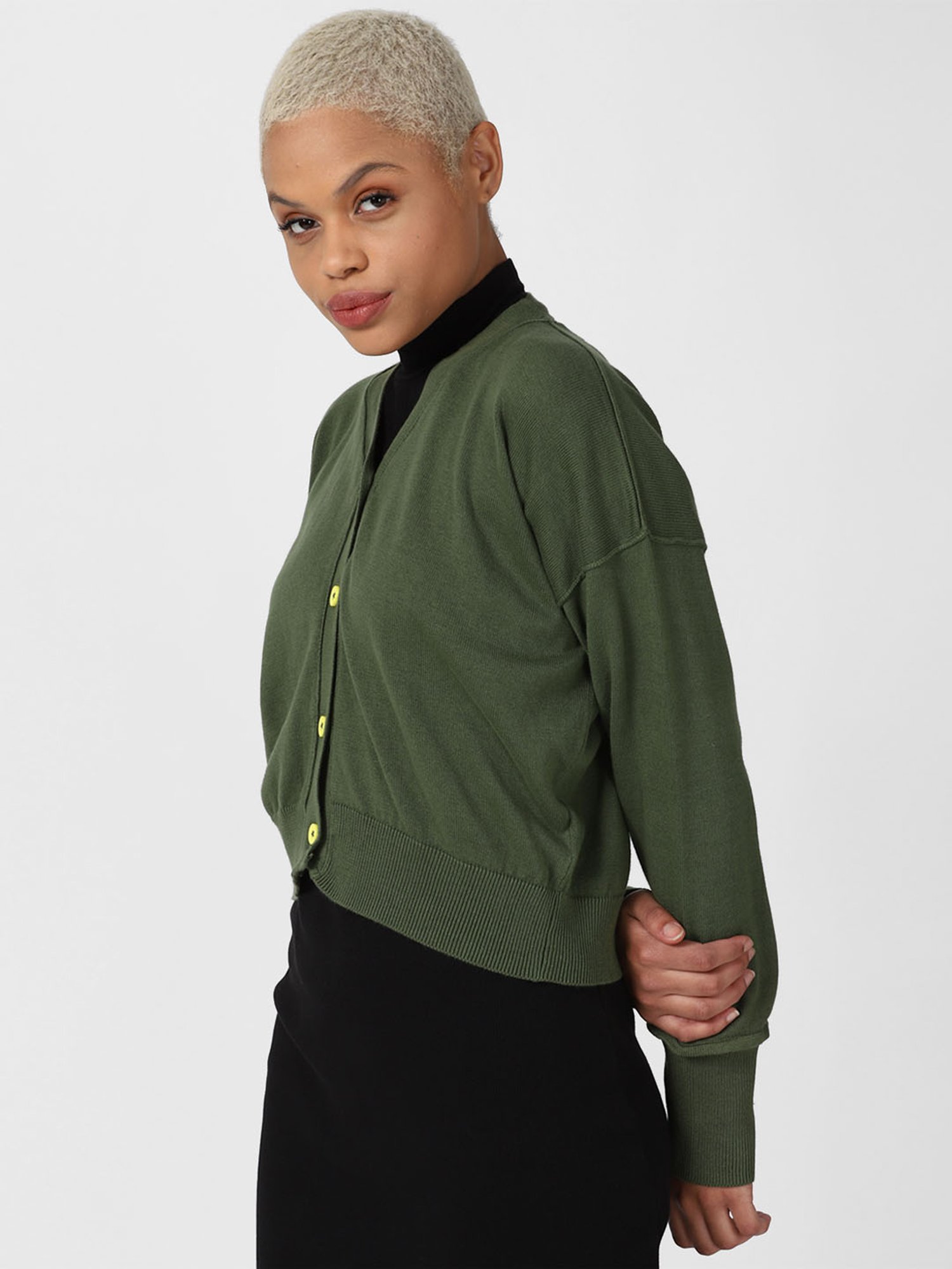 Forever 21 Olive Regular Fit Cardigan