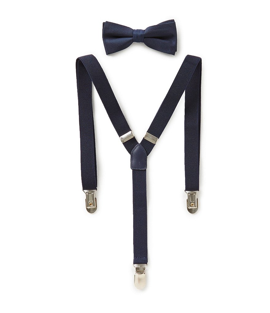 Class Club Boys Solid Bow Tie & Suspender Set