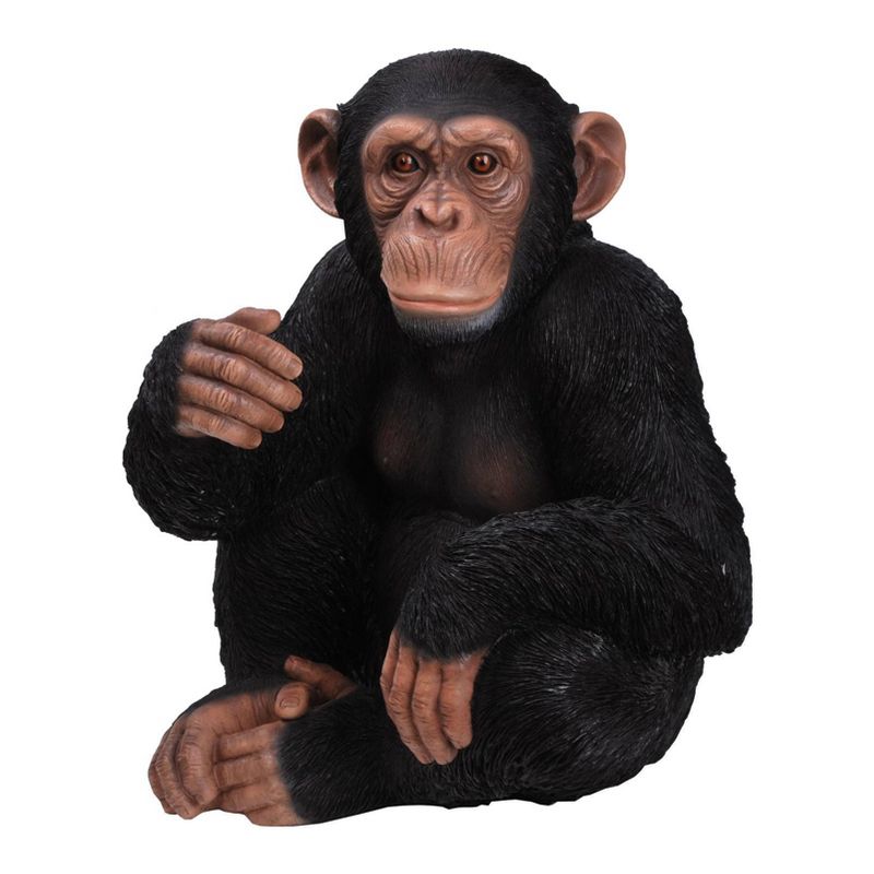 21" Polyresin Sitting Monkey Statue Black - Hi-Line Gift
