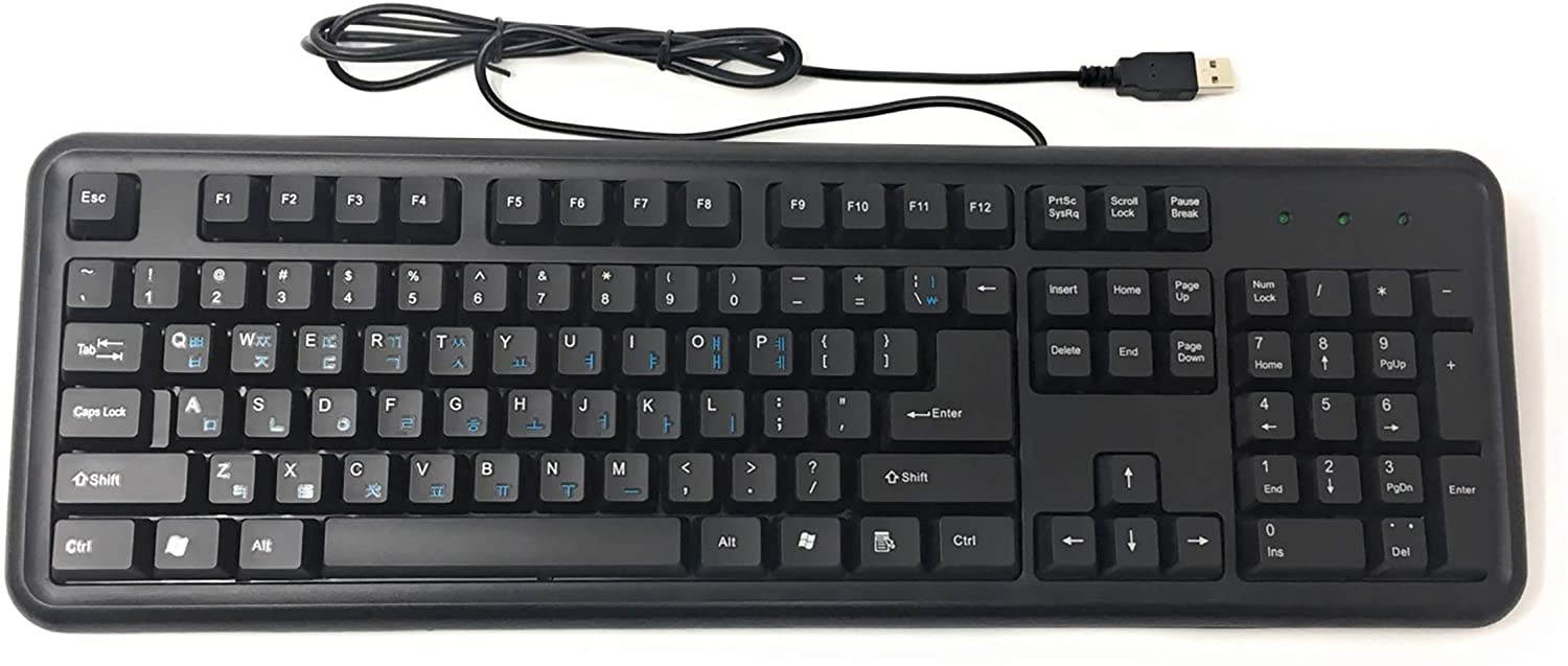 Datacal Korean & English Bilingual USB Wired Black Keyboard (CD1148)
