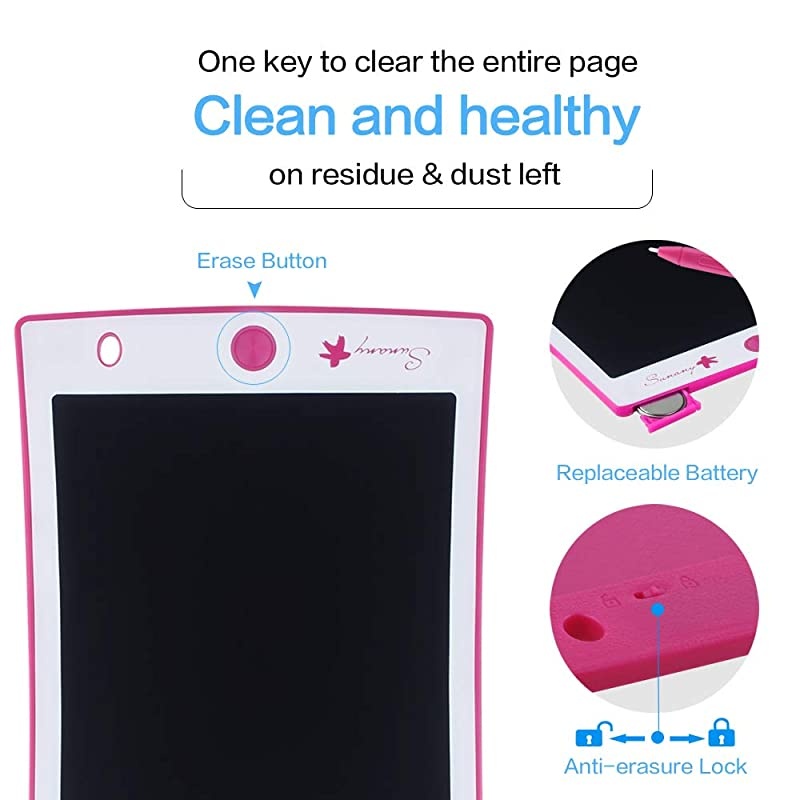 LCD Writing TabletElectronic Writing Drawing Board Doodle Board 85 Handwriting Paper Drawing Tablet Gift for Kids and Adults at HomeSchool and Office Pink
