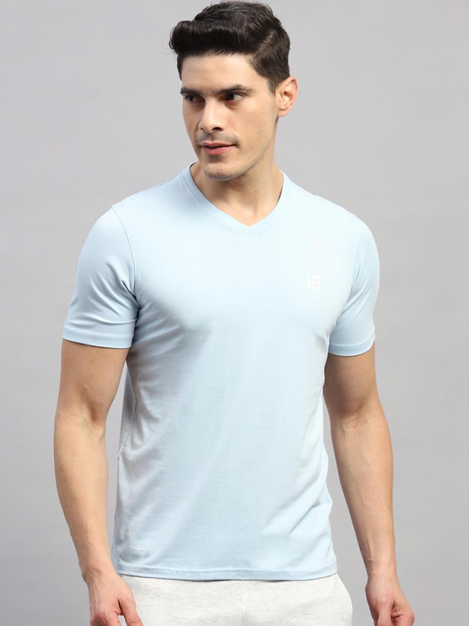 Rock.it Sky Blue Cotton Regular Fit T-Shirt