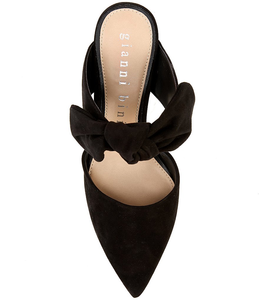 Gianni Bini Raynee Suede Bow Detail Slip-On Dress Mules