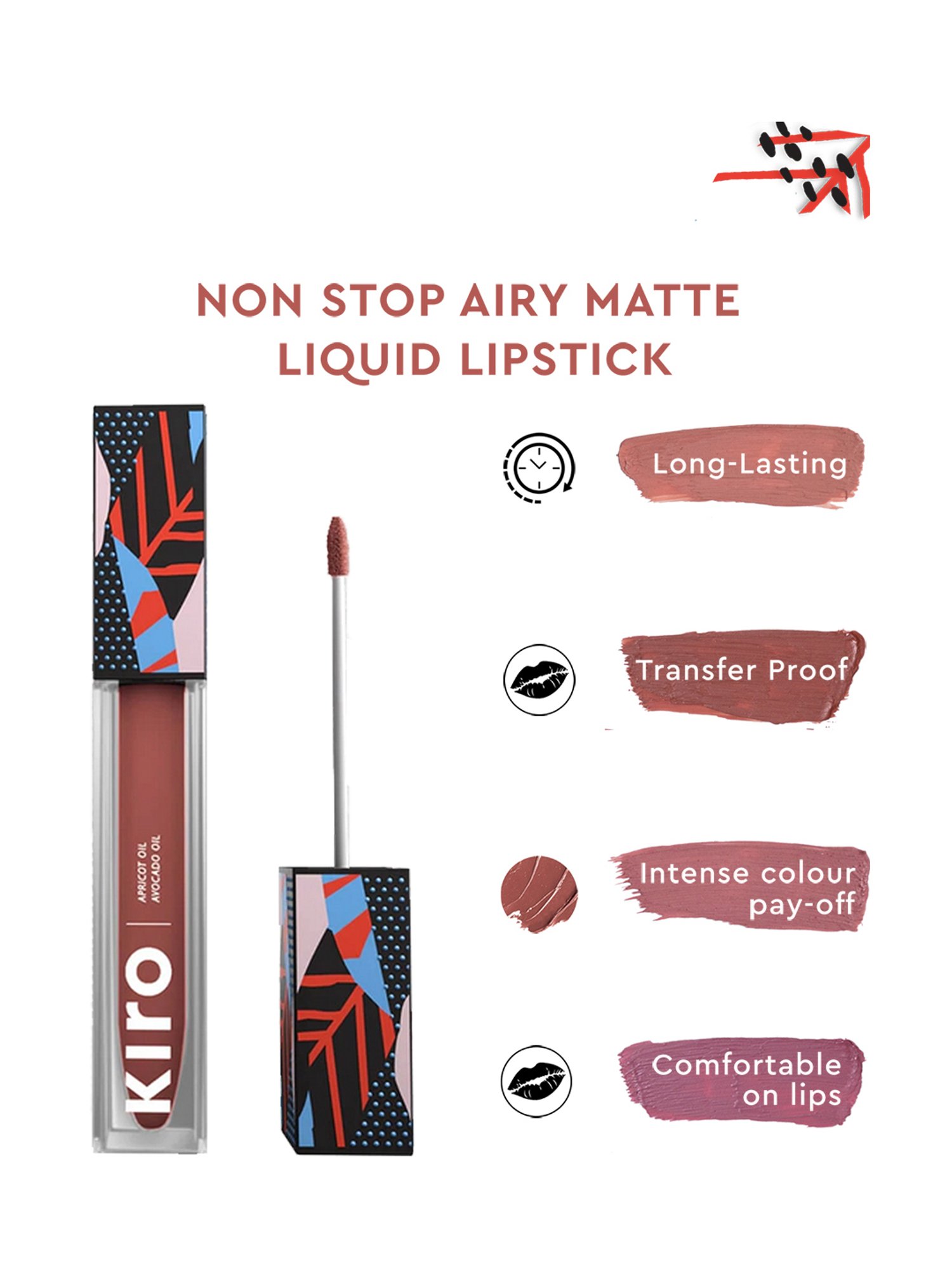 Kiro Beauty Airy Matte Long Lasting Liquid Lipstick Nutmeg Nude - 5 ml