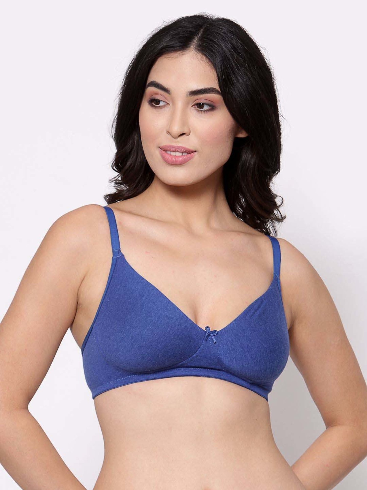 Inner Sense Blue & Green Cotton Seamless Bra - Pack Of 3