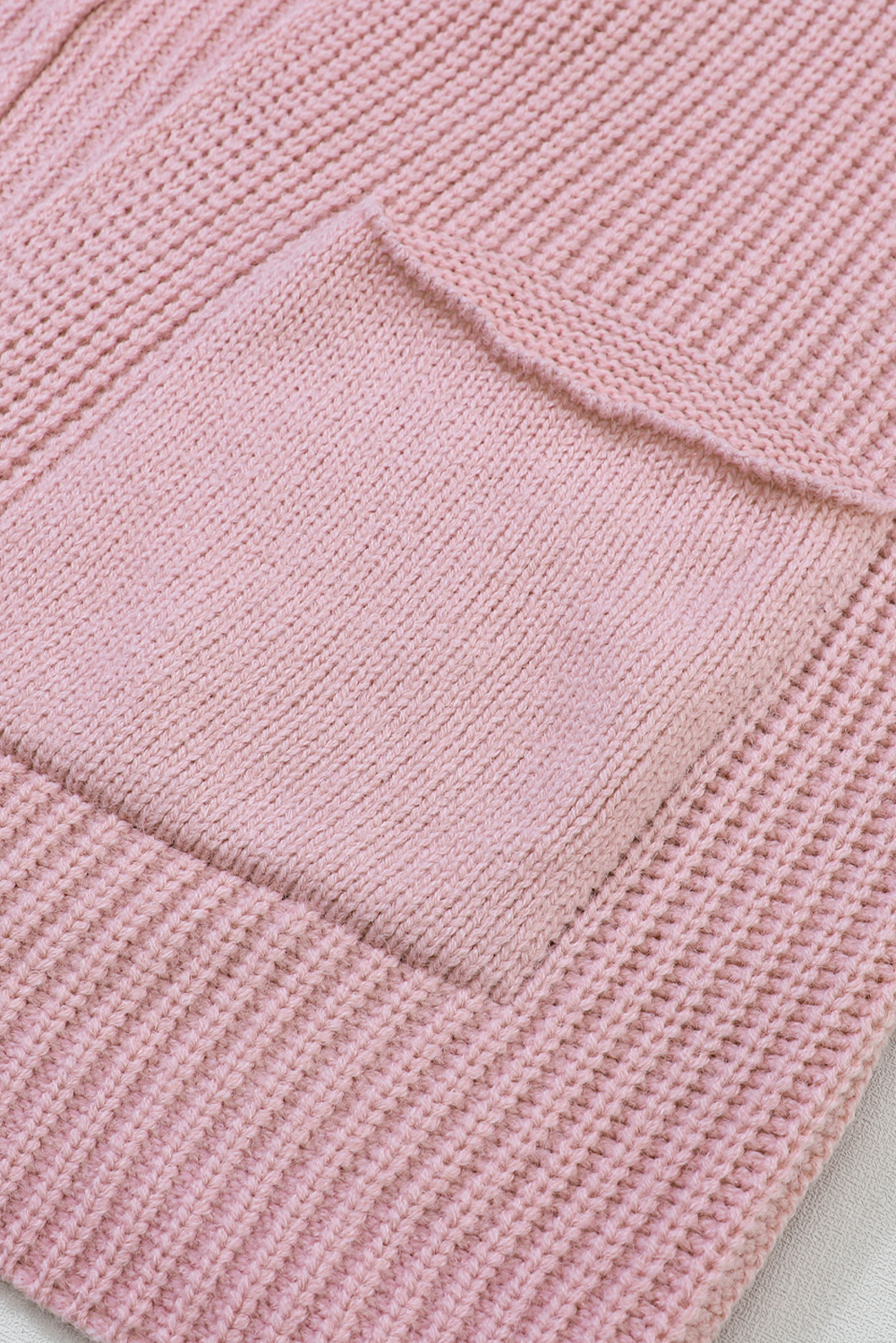 Pink Batwing Sleeve Pocket Oversized Cable Knit Cardigan