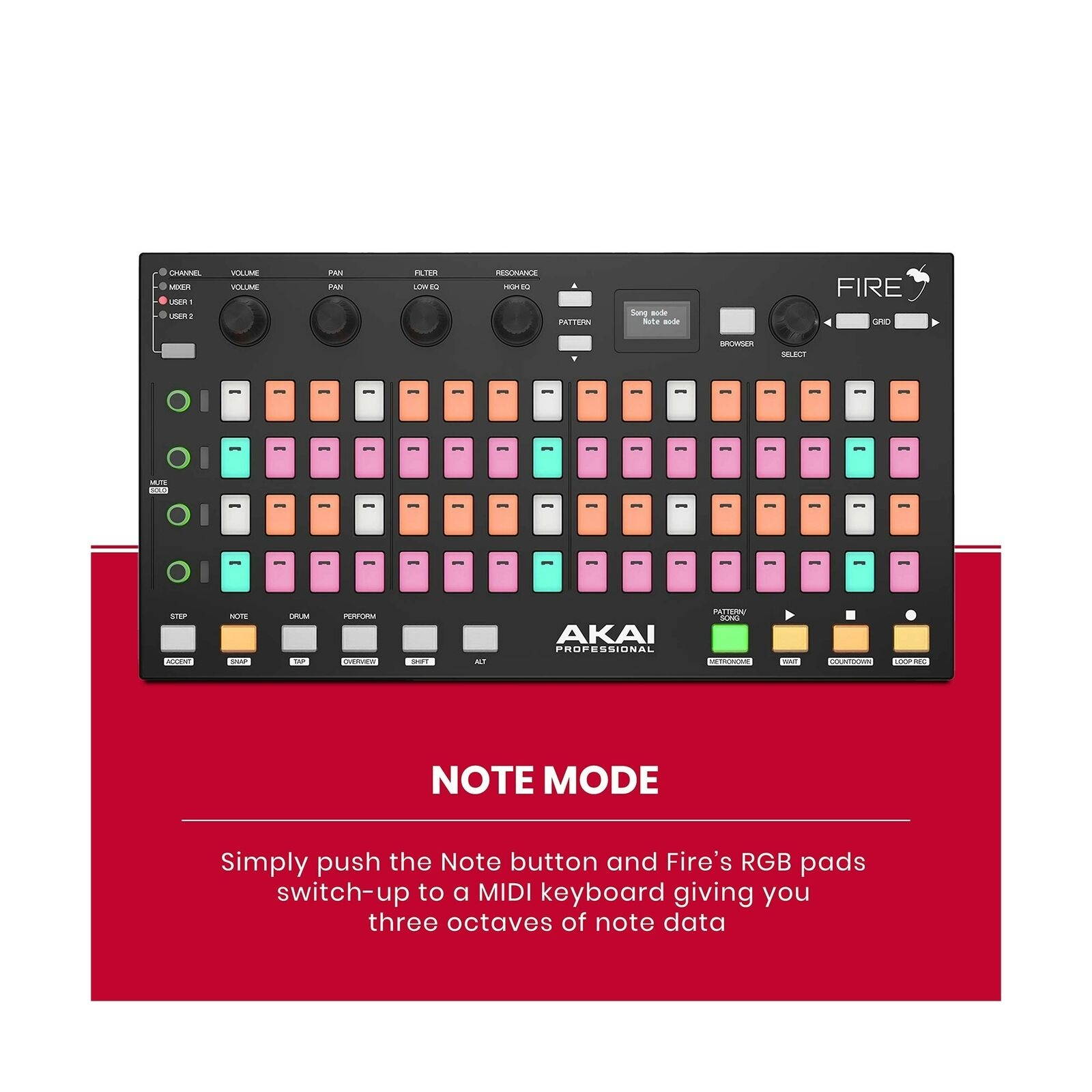 Akai Professional USB MIDI Controller for FL Studio with 64 RGB Clip/Drum Pad...