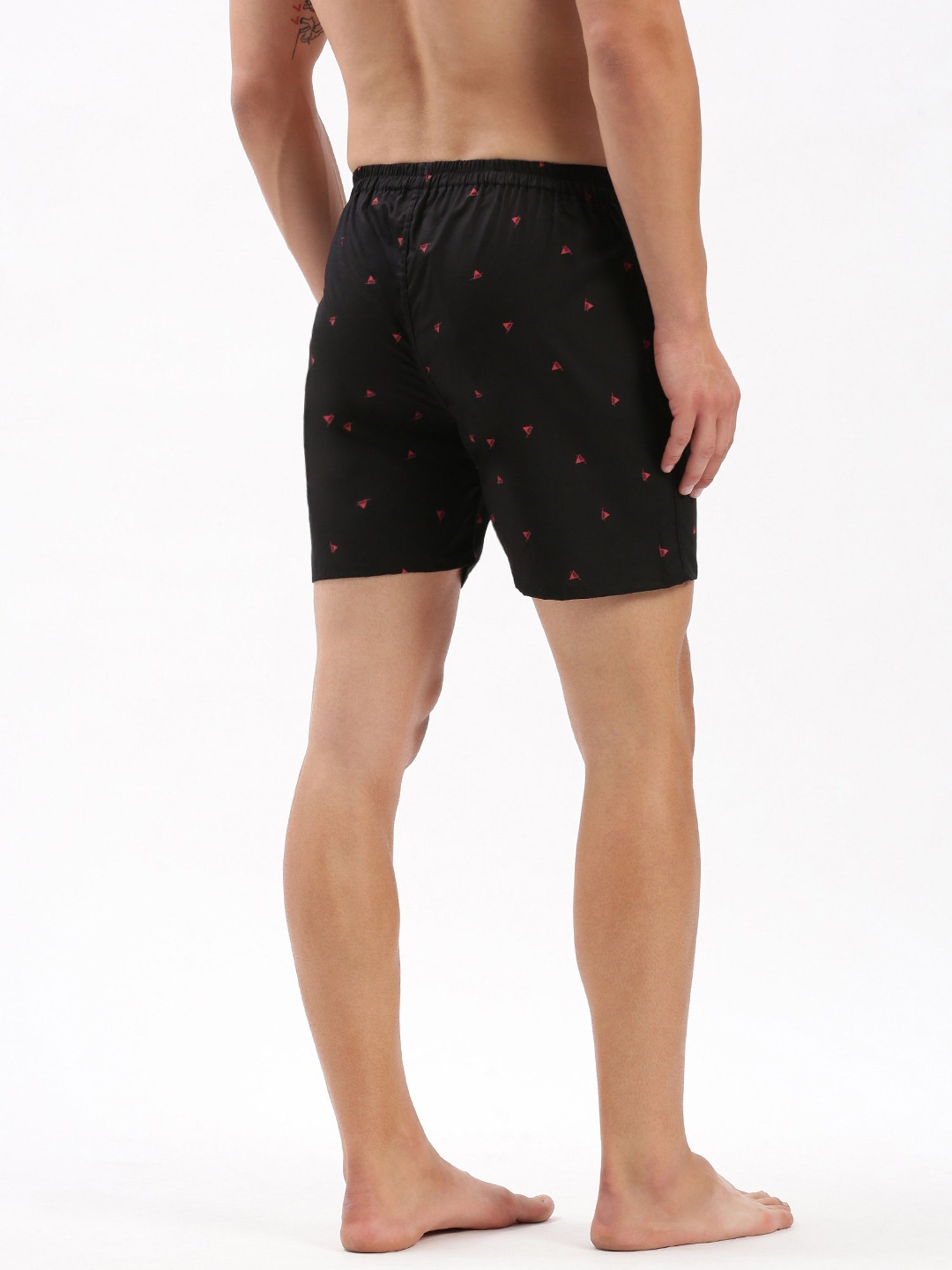 SHOWOFF Black Slim Fit Printed Cotton Boxers