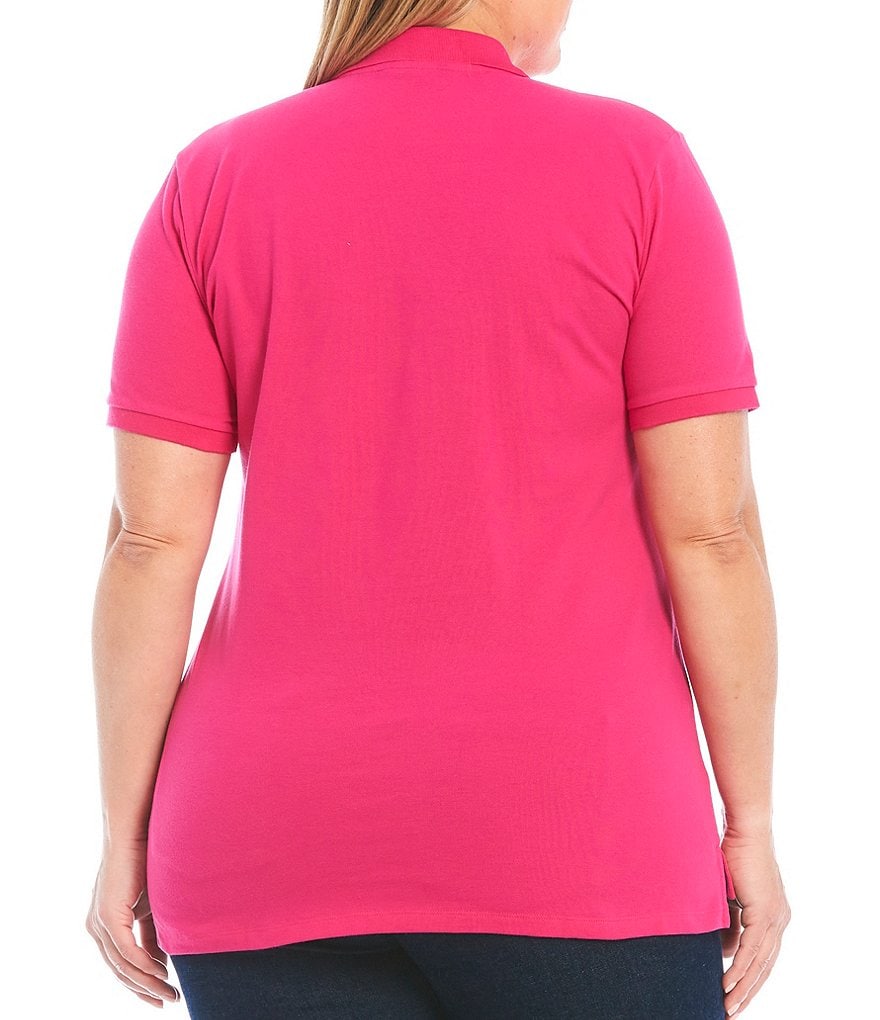 Lauren Ralph Lauren Plus Size Polo Neck Short Sleeve Pique Polo Shirt