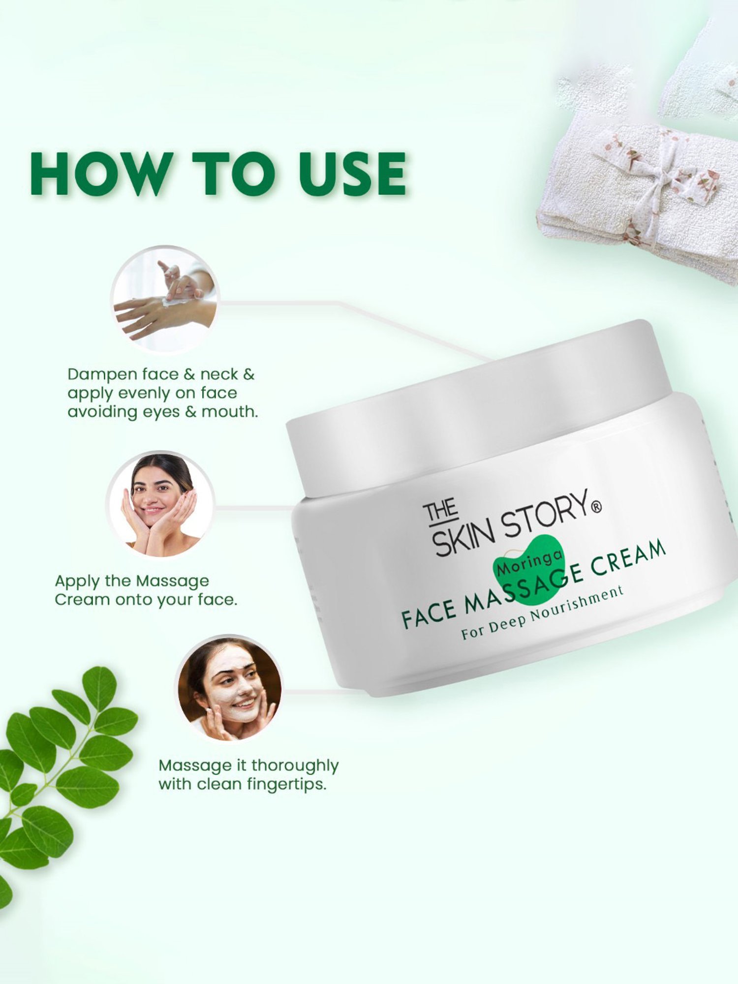 The Skin Story Moringa Face Massage Cream for Deep Nourishment - 50 gm