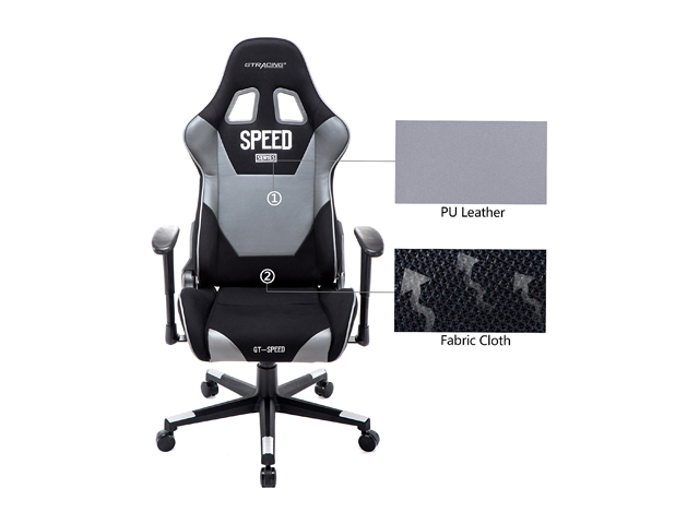 GTRACING Ergonomic Office Chair - Racing Seat, Height Adjustment, Pillows, Recliner, Swivel Rocker Tilt, for E-Sports, Computers, and Gaming