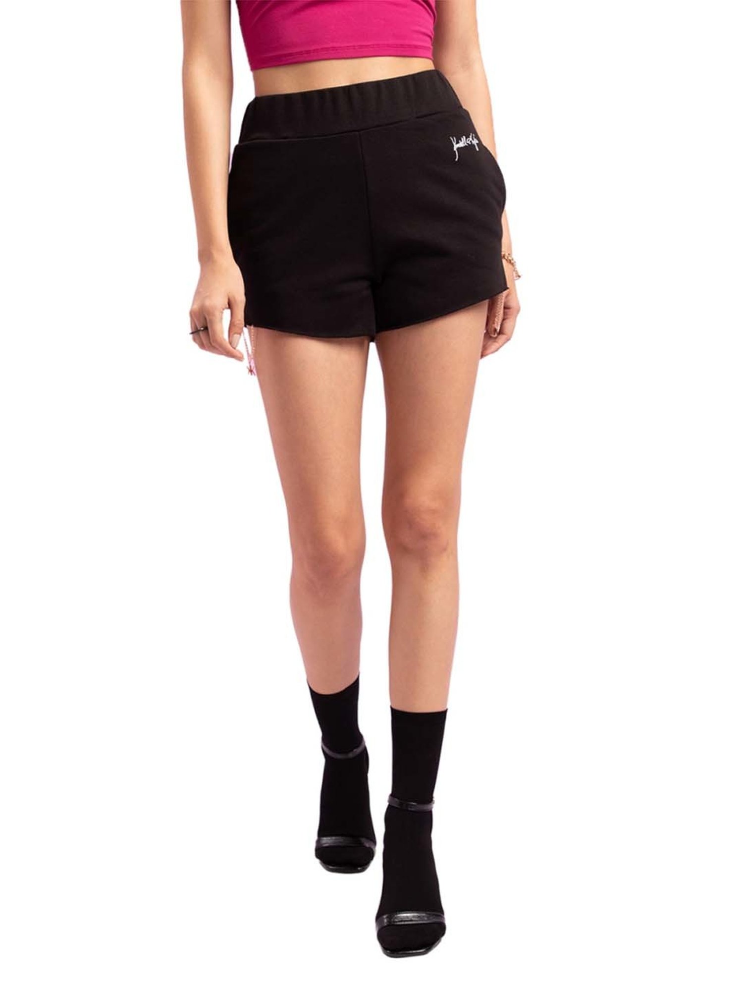 KENDALL + KYLIE Black Mid Rise Shorts