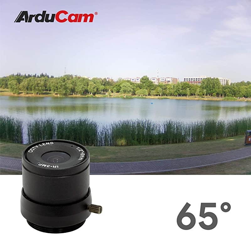 CSMount Lens Bundle for Raspberry Pi HQ Camera Wide Angle 6mm Focal Length Manual Focus Lens with Portable Tripod Stand and 2ft60cm Black Camera Cable