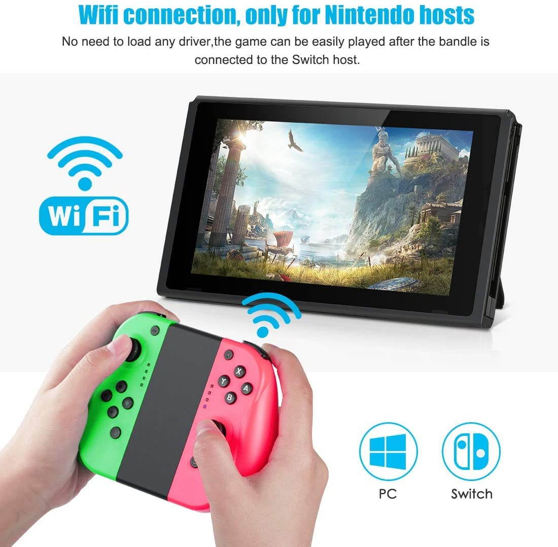Leelbox Switch controllers for Nintendo Switch, Bluetooth Wireless Gamepad Joystick Console Remote Controller, Double Shock, 6-Axis Gyro, as a substitution for Joy Con Controller