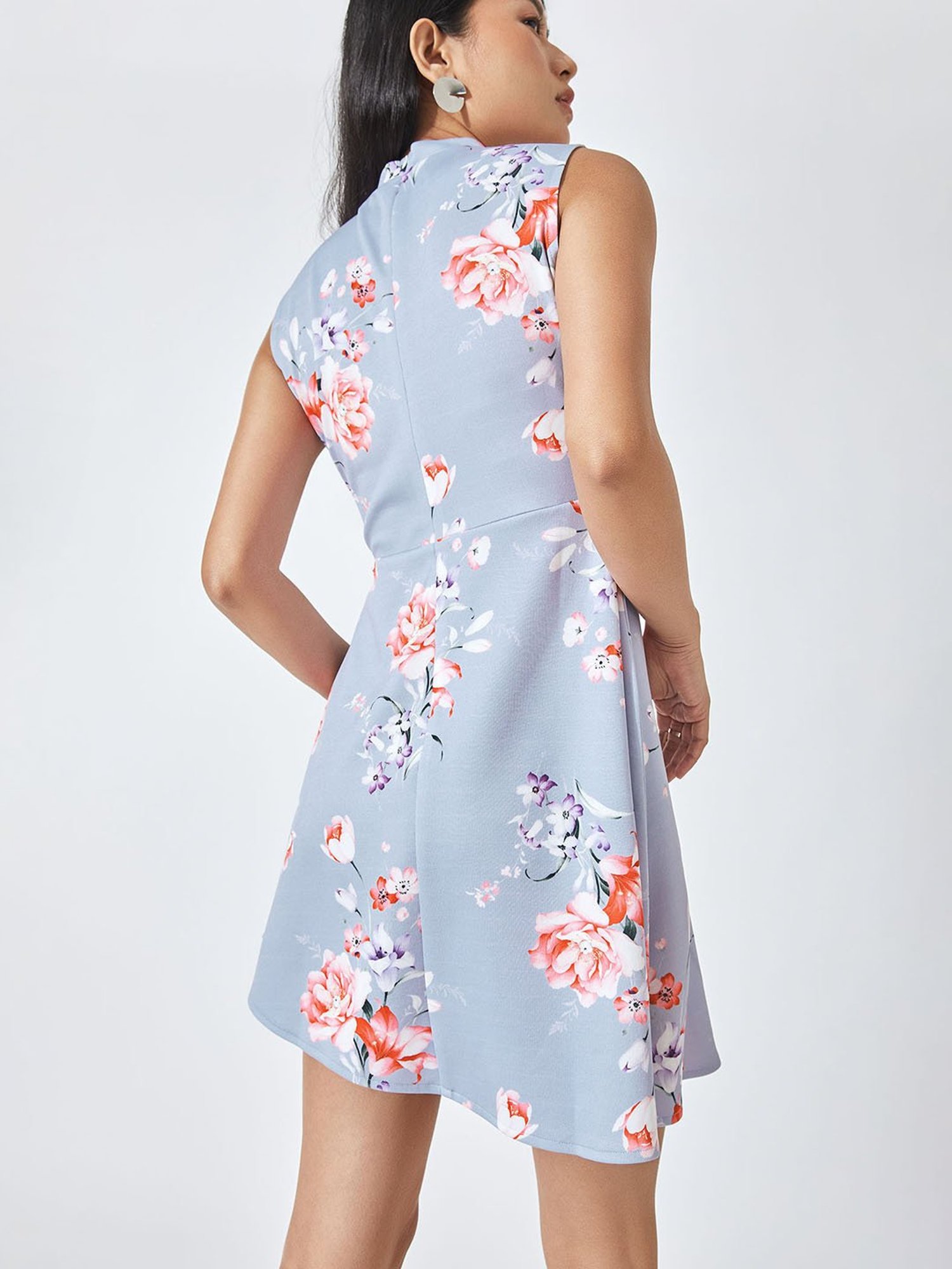The Label Life Blue Floral Skater Dress