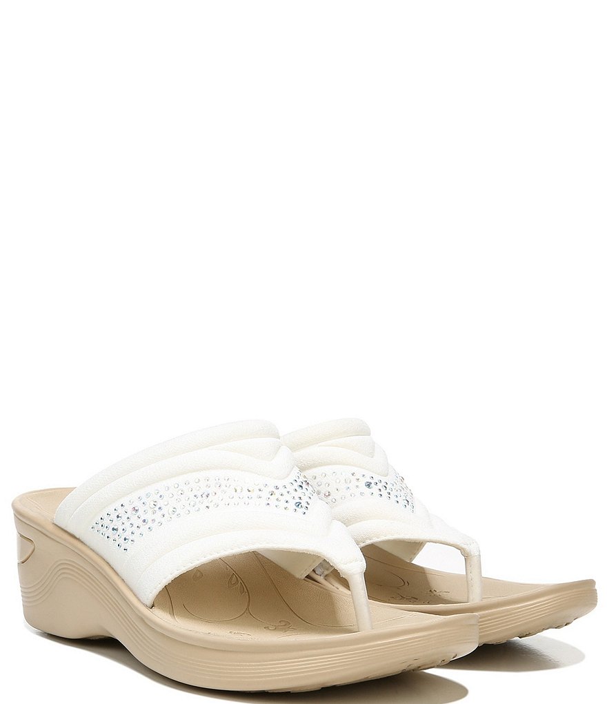 Bzees Dazzle Me Rhinestone Embellished Washable Slip-On Thong Sandals