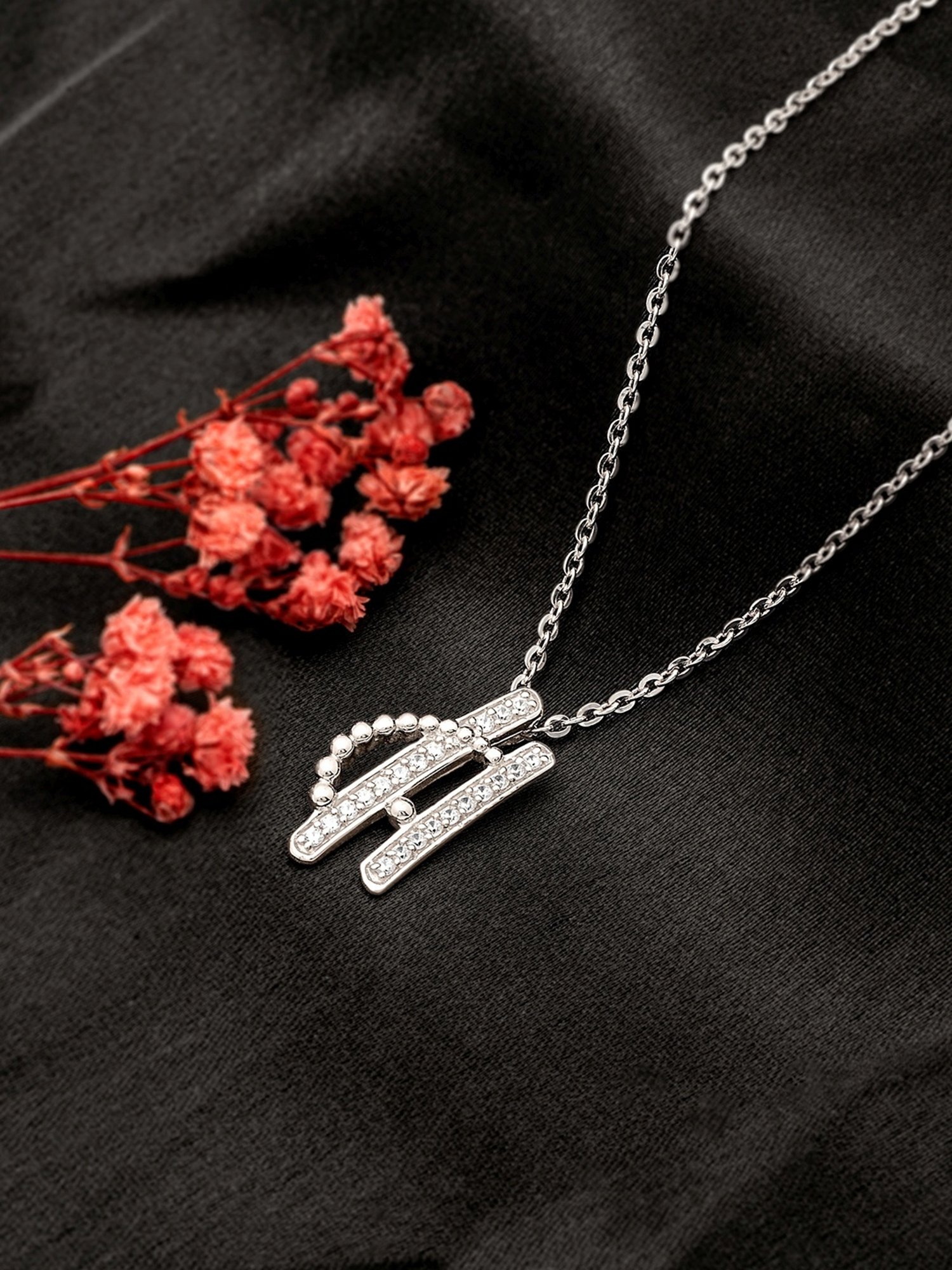 Silberry 92.5 Sterling Silver Celestial Pendant with Chain