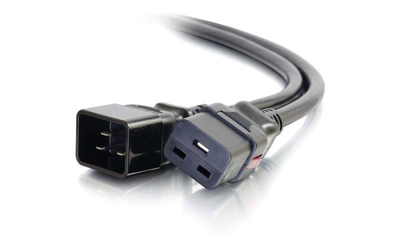 C2G 2ft Locking C19 to C20 15A 250V Power Cord Black - 250 V AC / 15 A - Black