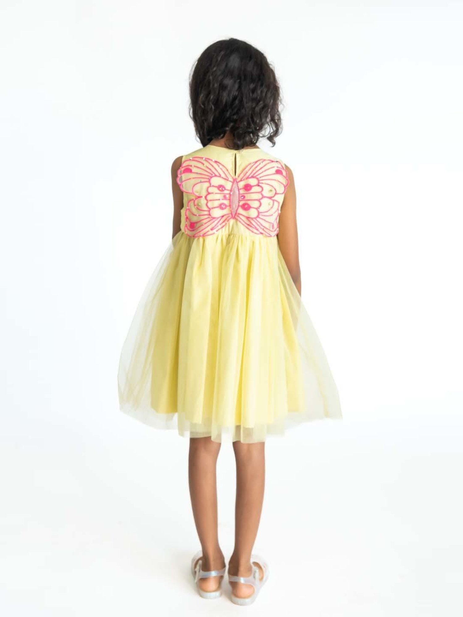 A Little Fable Yellow Embroidered Dress