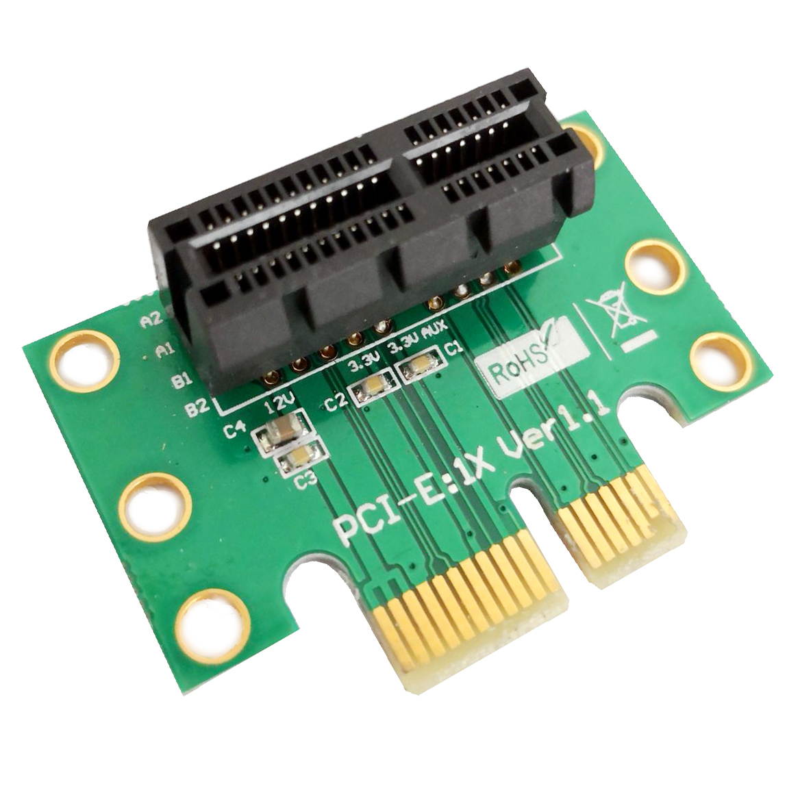 1 Unit - PCI Express (PCI-E) 1x Adapter Riser Card 90 Degree For 1U 2U Server Chassis 90 degree right angle adapter card with PCIe (PCI-e) 1x .