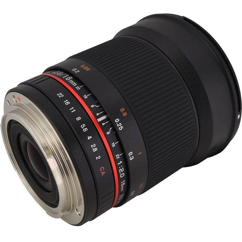 Rokinon 16mm F/2.0 ED AS UMC CS Lens for Sony E (NEX) Mount Cameras #16M-E