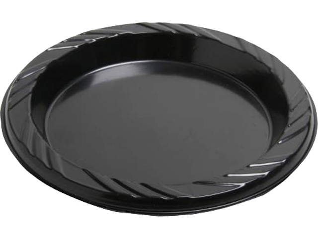 Genuine Joe 10427BD Round Plastic Black Plates
