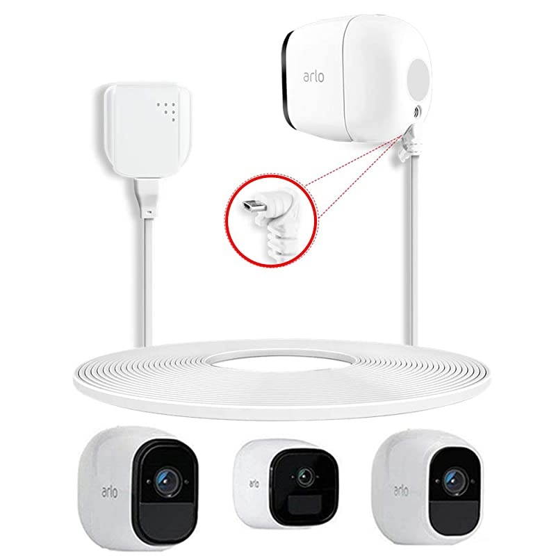 Outdoor Power Cable with Quick Charge 30 Power Adapter Tyrone Power Supply Plug and Power Extension Cord Compatible Arlo Pro Pro 2 Go Arlo Security Light 10 Feet