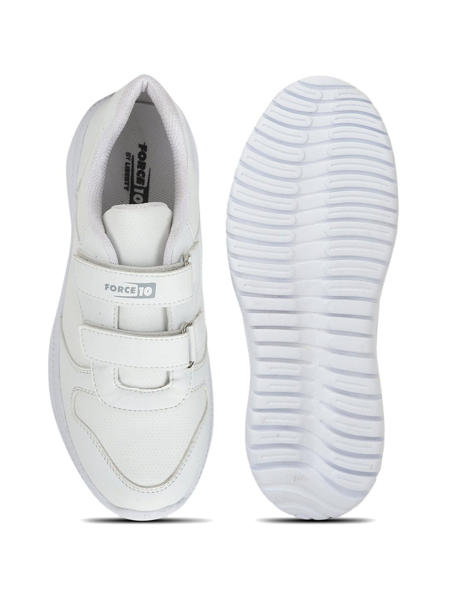 Force 10 By Liberty Kids White Velcro Shoes