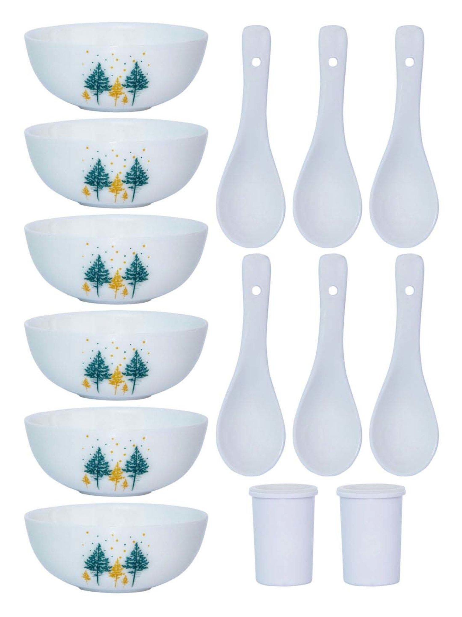 Cello White & Blue Opalware Royal Soup Bowl Set