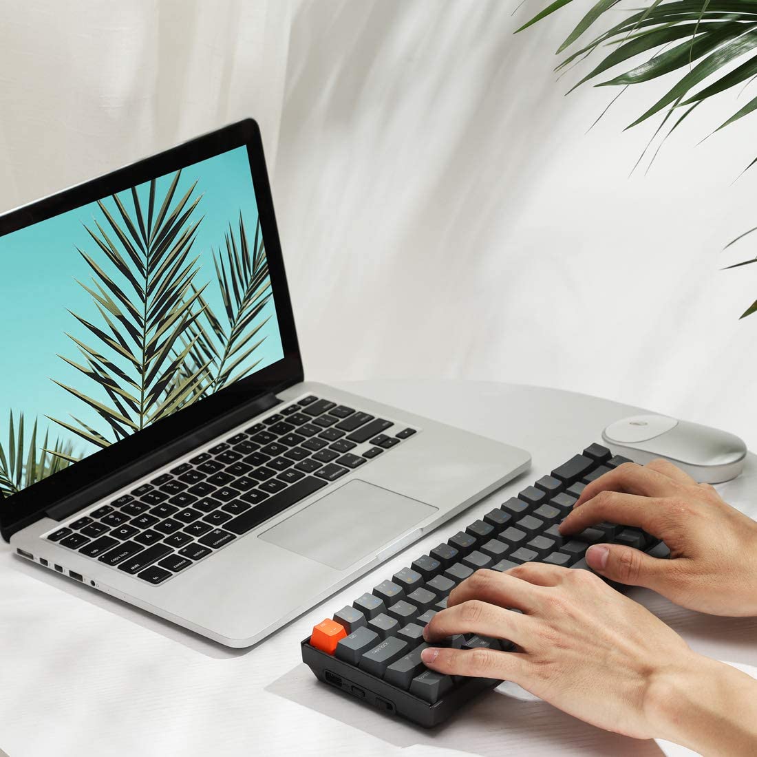 Keychron K4 Wireless Bluetooth/USB Wired Gaming Mechanical Keyboard, Compact 100 Keys RGB LED Backlit Gateron Red Switch N-Key Rollover, Aluminum Frame for Mac Windows